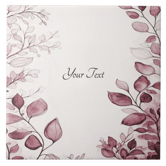 Moderne rode bladeren keramische Tegel Tegeltje (Voorkant)