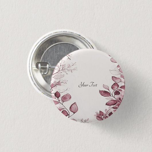 Moderne rode bladeren knop ronde button 3,2 cm (Voorkant /achterkant)