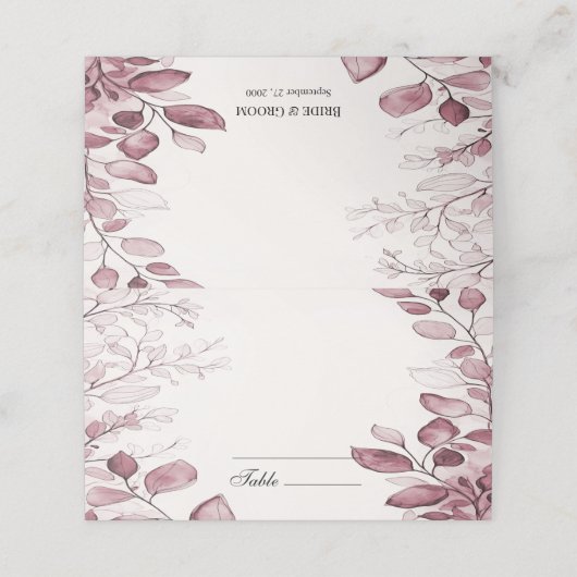 Moderne rode bladeren plaats kaart plaatskaartje (Buitenkant ongevouwen)