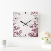 Moderne rode bladeren wandklok (Huis)