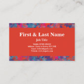 Moderne rode, blauwe en roze druppels Abstract ont Visitekaartje (Achterkant)