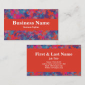 Moderne rode, blauwe en roze druppels Abstract ont Visitekaartje (Voorkant / Achterkant)