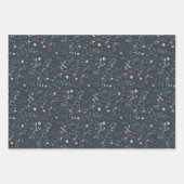 Moderne rode blauwe foto met kerstfloraal rood inpakpapier vel (Voorkant 2)