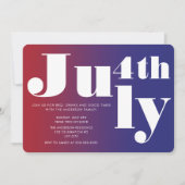 Moderne rode blauwe gradiënt op 4 juli kaart (Voorkant)