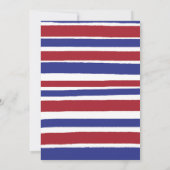 Moderne Rode Blauwe Stripes 4 juli Onafhankelijkhe Kaart (Achterkant)