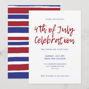 Moderne Rode Blauwe Stripes 4 juli Onafhankelijkhe Kaart