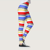 Moderne rode blauwe witte strepen leggings (Rechts)