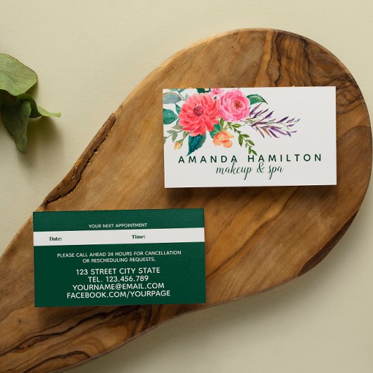 Moderne rode bloemen Waterverf Benoeming Afsprakenkaartje