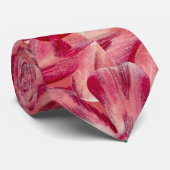 Moderne Rode Bloemen Waterverf Bloemenpatroon Stropdas (Opgerold)