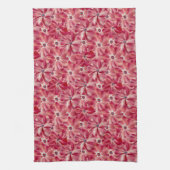 Moderne Rode Bloemen Waterverf Bloemenpatroon Theedoek (Verticaal)