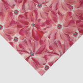 Moderne Rode Bloemen Waterverf Bloemenpatroon Tissuepapier (Detail)