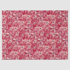 Moderne Rode Bloemen Waterverf Bloemenpatroon Tissuepapier