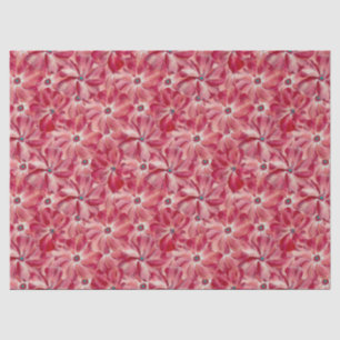 Moderne Rode Bloemen Waterverf Bloemenpatroon Tissuepapier