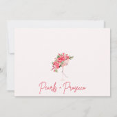 Moderne Rode Bloemparels Prosecco Vrijgezellenfees Kaart (Achterkant)