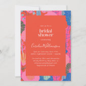 Moderne Rode Boho Bloemrijke Stijlvolle Bruidsdouc Kaart (Voorkant)