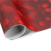 Moderne rode bokeh kerstverlichting abstract patro cadeaupapier (Rol Hoek)
