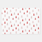 Moderne rode bomen en gebladerte kerstcadeau inpakpapier vel (Voorkant)