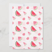 Moderne rode boog 1 in een meloen 1e verjaardag kaart (Achterkant)