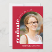 Moderne Rode Boog 2024 Foto Afstuderen Aankondiging (Voorkant)