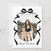 Moderne rode boog foto vrolijke kerstboog feestdagenkaart (Voorkant)