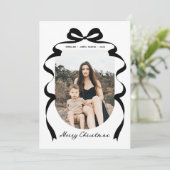 Moderne rode boog foto vrolijke kerstboog feestdagenkaart (Staand voorkant)