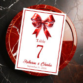 Moderne rode boog lint bruiloft kaart