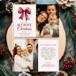 Moderne rode boog vrolijke kerstfoto feestdagenkaart<br><div class="desc">Verstuur warme vakantiewensen met de Modern Red Bow Merry Christmas Photo Holiday Kaart! Deze feestelijke kaart heeft een klassiek rood en groen kleurenpalet met een stijlvol boogaccent, waardoor het een perfecte mix is van moderne elegantie en vakantietraditie. Pas het aan met een favoriete familiefoto om een persoonlijke en oprechte groet...</div>