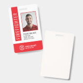 Moderne Rode Brandweer ID Badge (Voor- en achterkant)