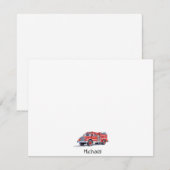 Moderne rode brandweerwagen gepersonaliseerde naam notitiekaartje (Voorkant / Achterkant)