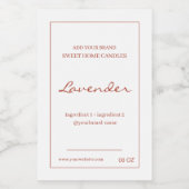 Moderne rode bruine ingrediënten product vierkante voedselcontainer etiket (Enkel label)