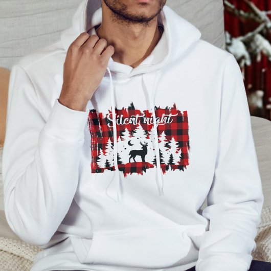 Moderne rode buffel geruite Schattigee kerstboom Hoodie