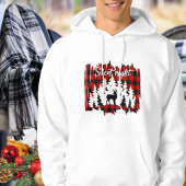 Moderne rode buffel geruite Schattigee kerstboom Hoodie
