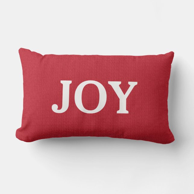 Moderne rode burlap op maat JOY script vakantie Kussen (Voorkant)