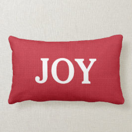 Moderne rode burlap op maat JOY script vakantie Kussen