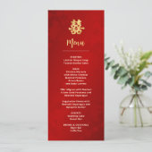 Moderne rode Chinese bruiloft Kaart (Staand voorkant)