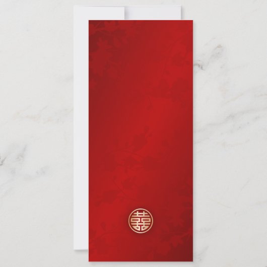 Moderne rode Chinese bruiloft Kaart (Achterkant)