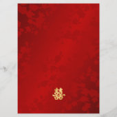 Moderne rode Chinese bruiloft Menu (Achterkant)