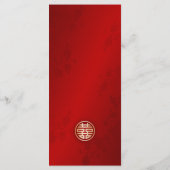 Moderne rode Chinese bruiloft Menu (Achterkant)