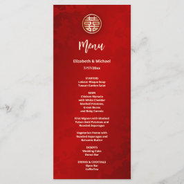 Moderne rode Chinese bruiloft Menu