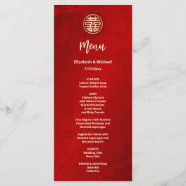 Moderne rode Chinese bruiloft Menu