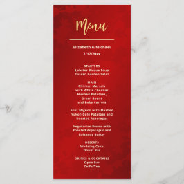 Moderne rode Chinese bruiloft Menu