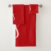 Moderne rode chique en stijlvolle aangepaste monog bad handdoek (Insitu)
