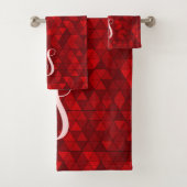 Moderne rode chique geometrische aangepaste monogr bad handdoek (Insitu)