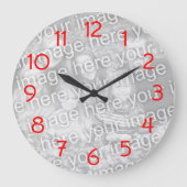 Moderne rode cijfers voor je foto grote klok (Voorkant)