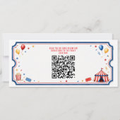 Moderne rode circus ticket 1e verjaardag | Alle ge Kaart (Achterkant)