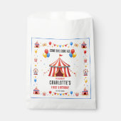 Moderne rode circus ticket 1e verjaardag | Elk ges Bedankzakje (Voorkant)