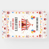 Moderne Rode Circus Ticket 1e Verjaardag | Elk Ges Spandoek (Horizontaal)