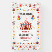 Moderne Rode Circus Ticket 1e Verjaardag | Elk Ges Spandoek (Verticaal)