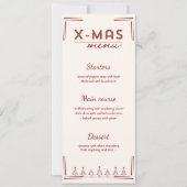 Moderne rode crème kerst menu kaart (Voorkant)