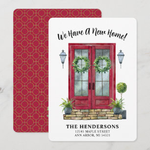 Moderne rode deur - Nieuwe startaankondiging Kaart